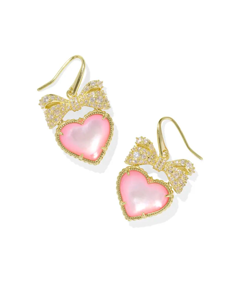 Haisley Gold Drop Earrings - Blush MOP