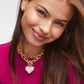 Haisley Heart Statement Necklace - Gold Blush