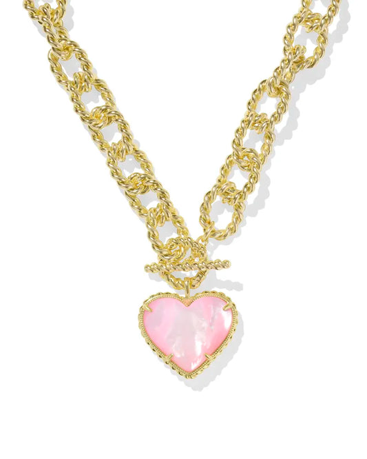 Haisley Heart Statement Necklace - Gold Blush