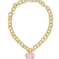 Haisley Heart Statement Necklace - Gold Blush