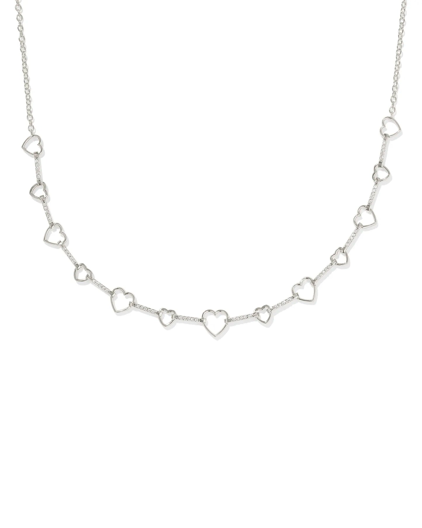 Haisley Heart Strand Necklace - Rhod