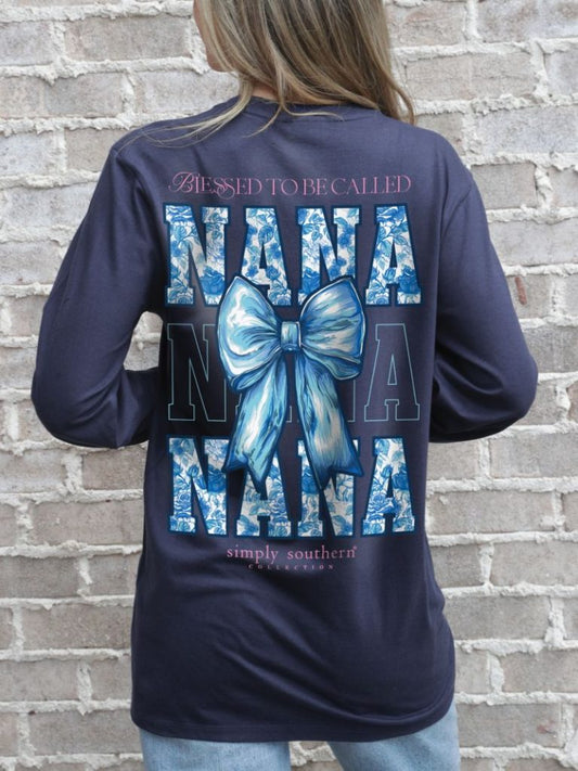 Blue Nana Bow Long Sleeve -