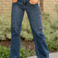 Denim Cargo Wide Leg Jeans -