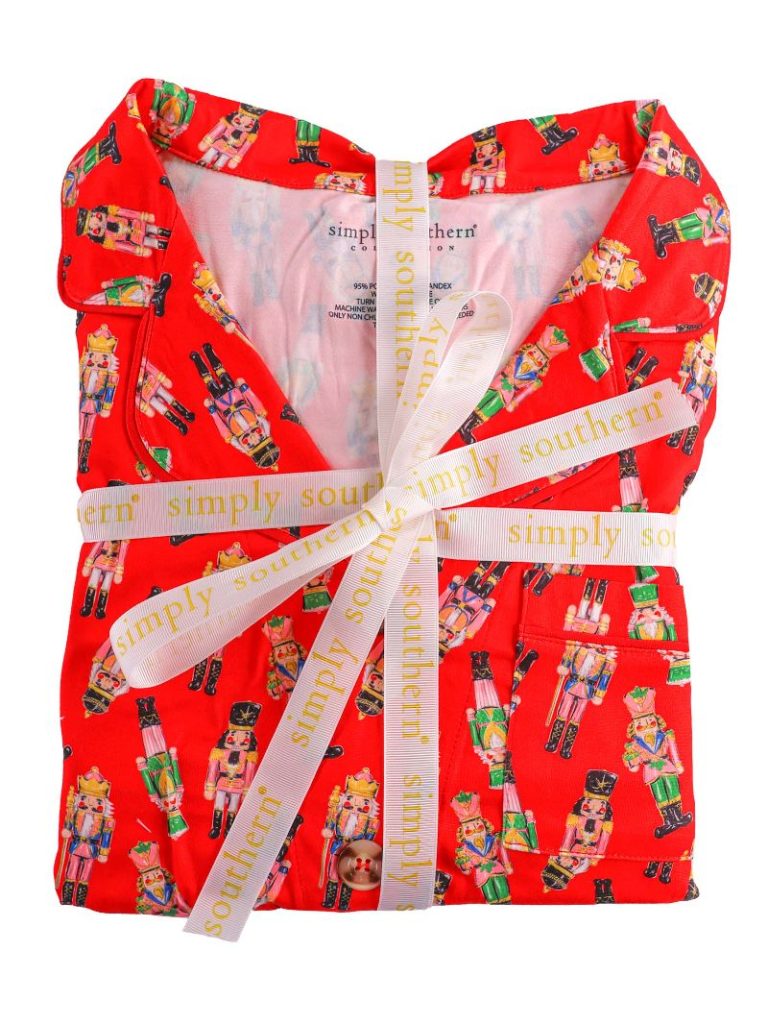 SS Red Nutcracker Button Up Pajama Set -