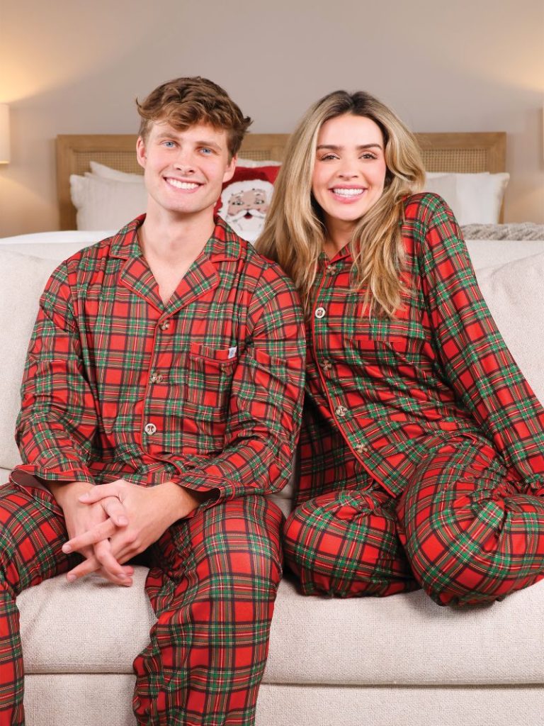 SS Red Plaid Button Up Pajama Set -