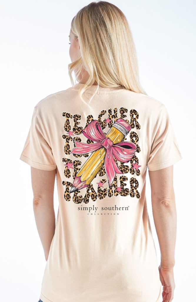 Teacher Leopard Pencil SS Tee