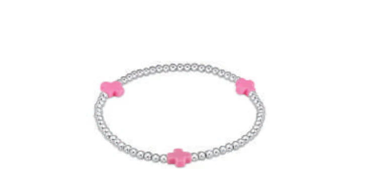 EXTENDS Signature Cross Sterling Silver 3mm Bright Pink