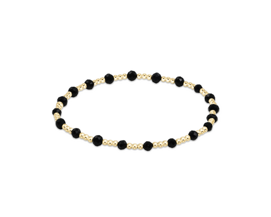 Sincerity Gold 3MM Bracelet - Faceted Onyx