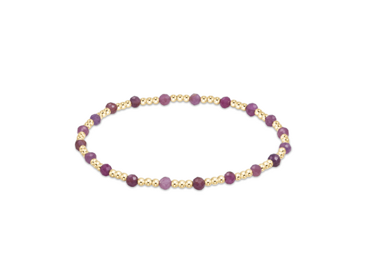 Sincerity Gold 3MM Bracelet - Ruby