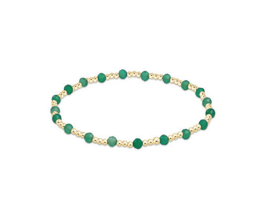 Sincerity Gold 3MM Bracelet - Green Onyx