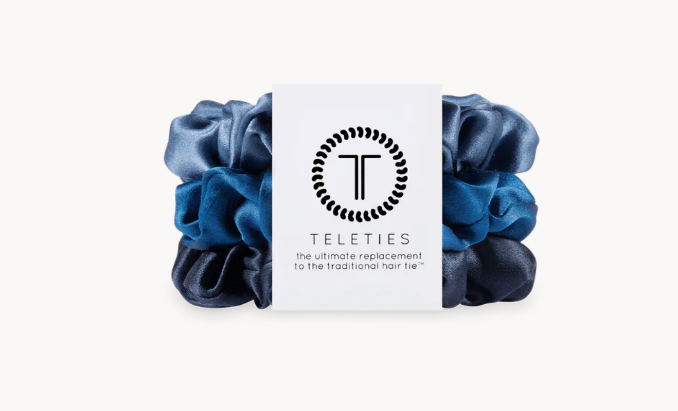 Midnight Rain Large Silk Hair Scrunchies