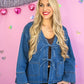 Mollie Bow Tie Denim Jacket -