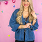 Mollie Bow Tie Denim Jacket -