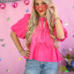 Charlotte Hot Pink Bow Blouse -