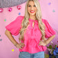 Charlotte Hot Pink Bow Blouse -