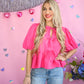 Charlotte Hot Pink Bow Blouse -