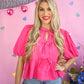 Charlotte Hot Pink Bow Blouse -