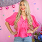 Charlotte Hot Pink Bow Blouse -