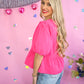 Charlotte Hot Pink Bow Blouse -