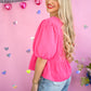 Charlotte Hot Pink Bow Blouse -