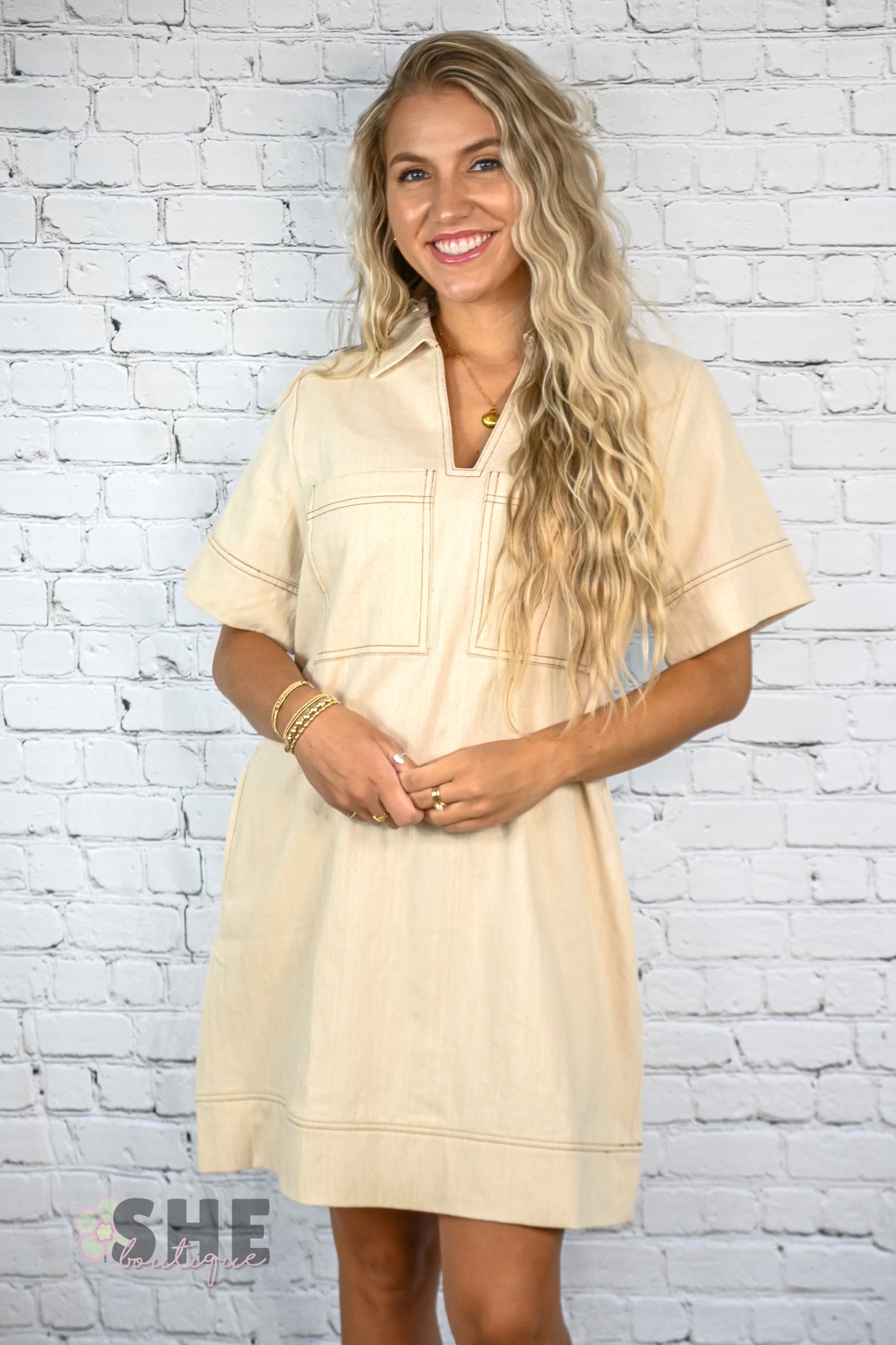 Keep Trying Sandy Denim Dress -