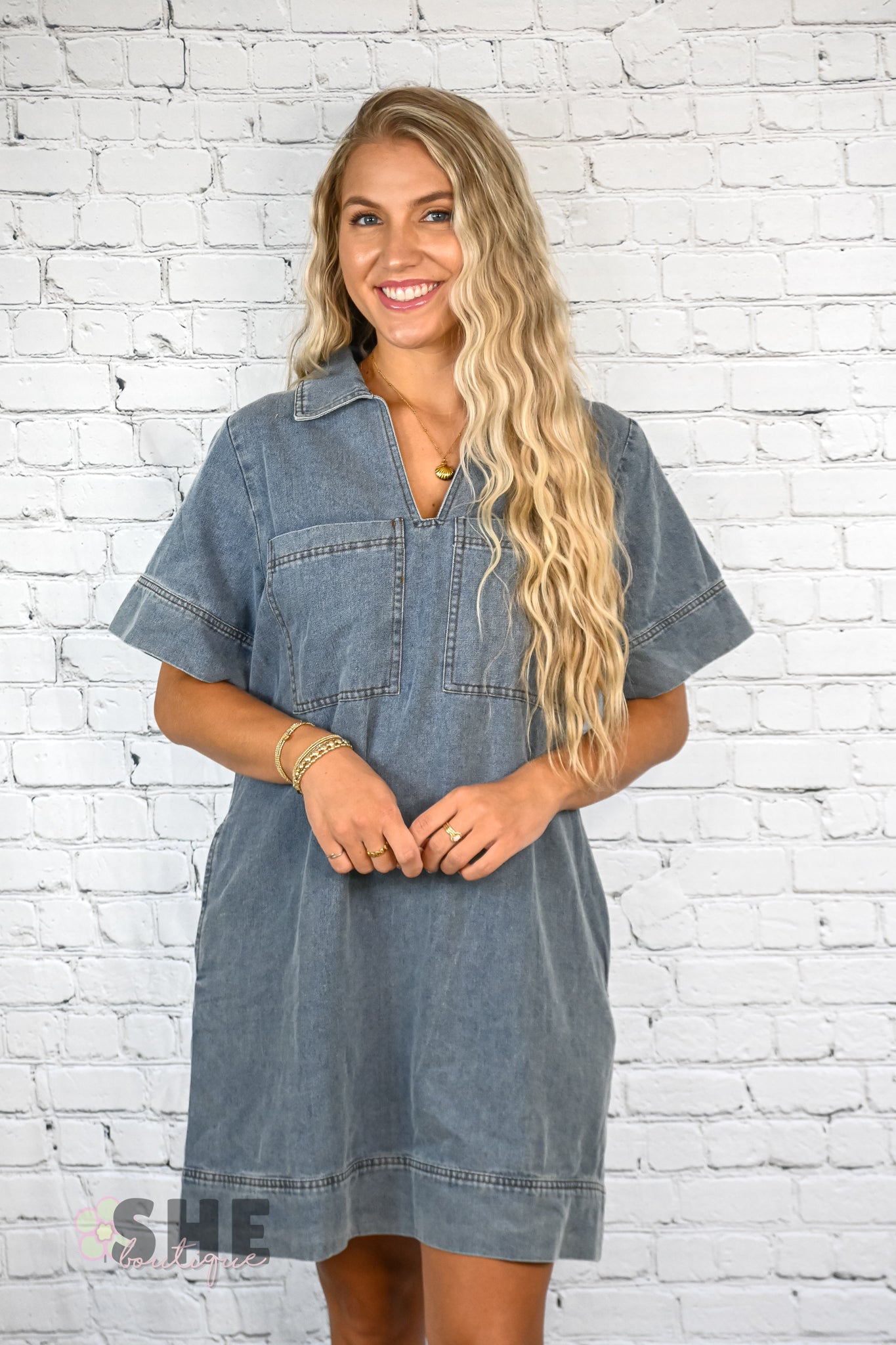 Try Again Denim Dress -