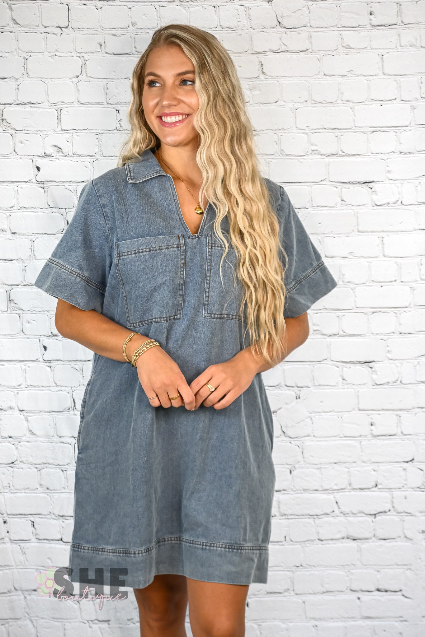 Try Again Denim Dress -