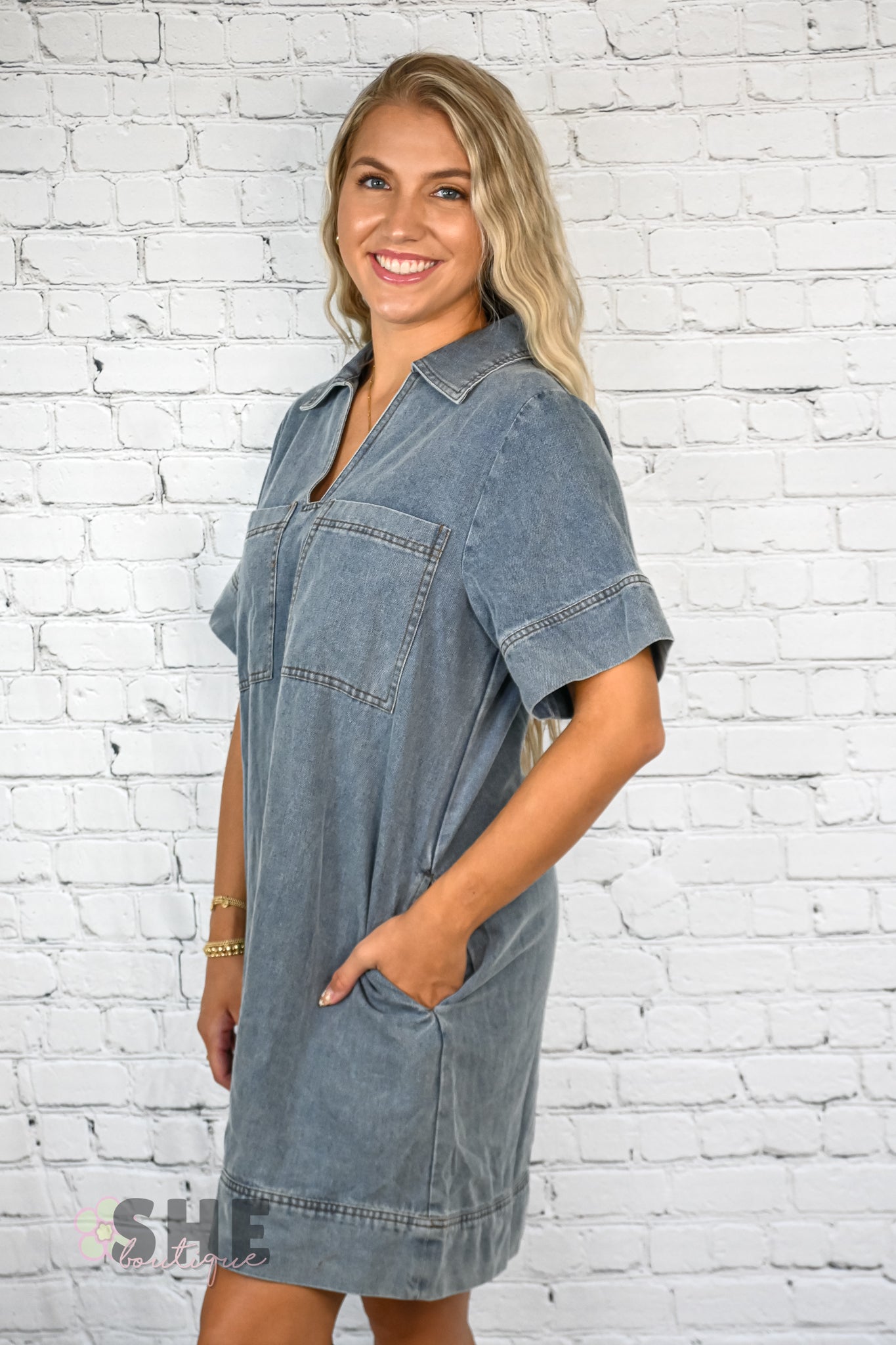 Try Again Denim Dress -