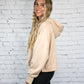 Cream Cropped Hoodie -