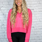 Pink Cropped Quarter Zip Pullover -