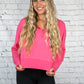 Pink Cropped Quarter Zip Pullover -