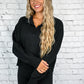 Black Cropped Quarter Zip Pullover -