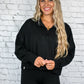 Black Cropped Quarter Zip Pullover -