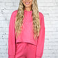 Pink Cropped Hoodie -