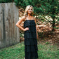 Ruffled Down Black Dress -