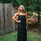 Ruffled Down Black Dress -