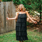 Ruffled Down Black Dress -