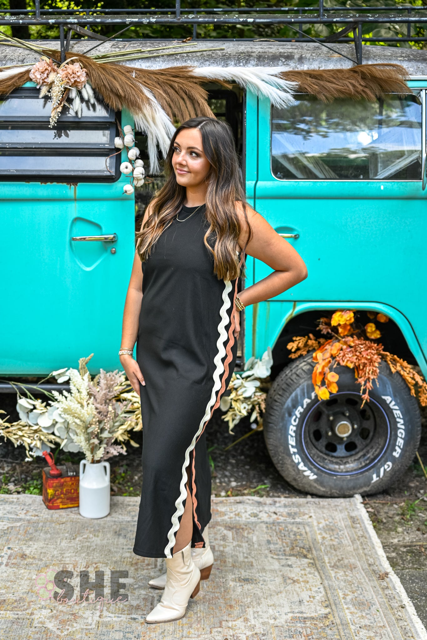 Just Keep Squiggling Maxi Dress -