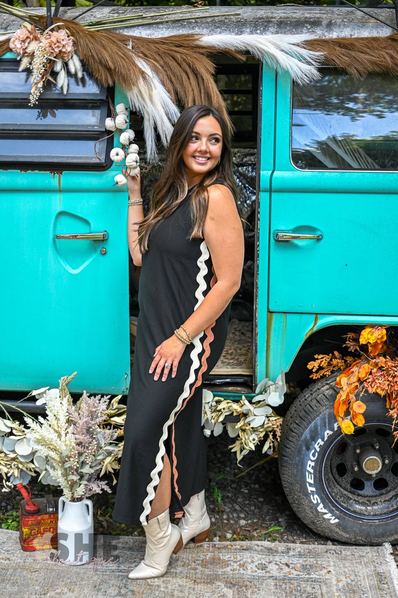 Just Keep Squiggling Maxi Dress -