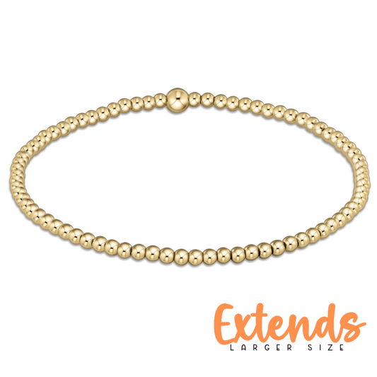 EXTENDS 2.5mm Gold Classic Bead Bracelet