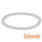 EXTENDS Sterling Grateful 4mm Bead Bracelet