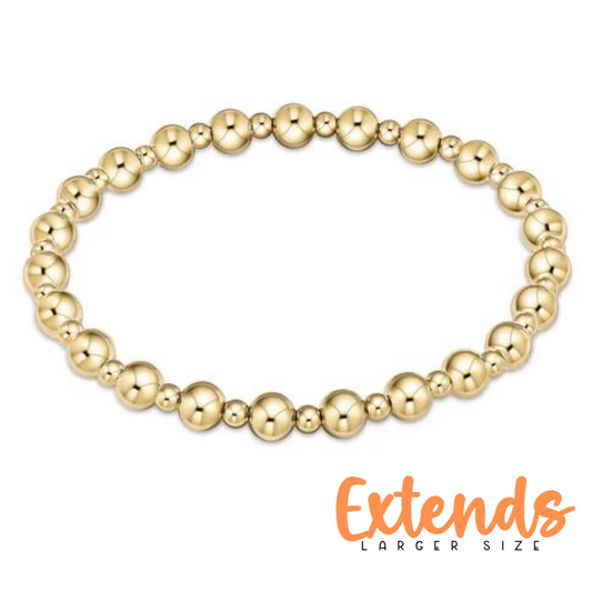 EXTENDS Classic Gold Grateful 5MM Bead Bracelet