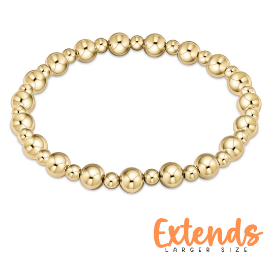 EXTENDS Classic Gold Grateful 6MM Bead Bracelet