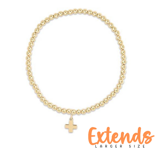 EXTENDS Signature Cross Gold 3mm Bracelet Bead Bracelet