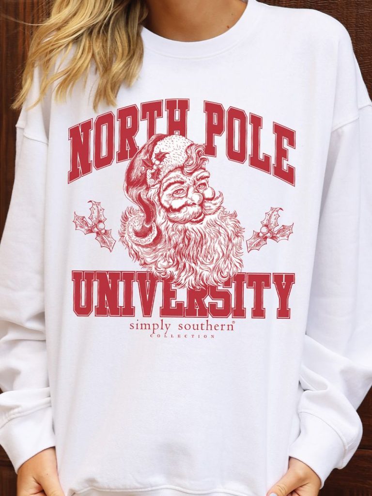 North Pole University White Crewneck