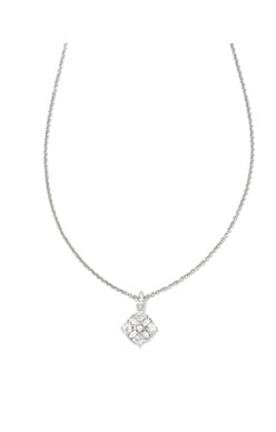 DIRA CRYSTAL SHORT PENDANT NECKLACEGOLD WHITE CRYSTAL