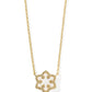 SNOWFLAKE SHORT PENDANT NECKLACE GOLD WHITE KYOCERA OPAL