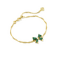 Blair Bow Sm Chain Bracelet Emerald Drusy