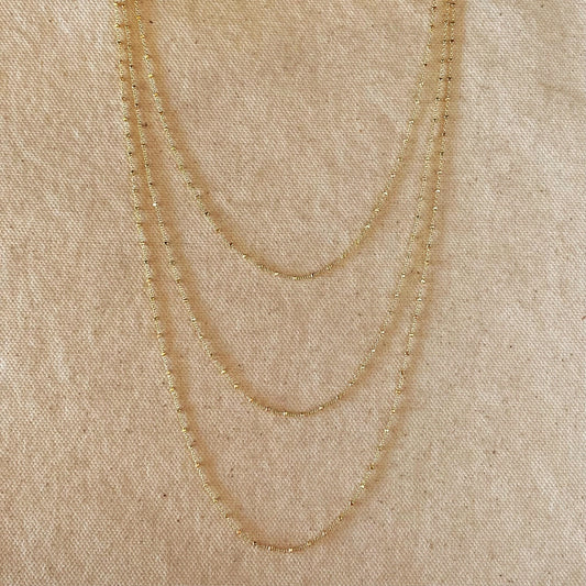 1mm Spaced Beaded Chain 18K GF -