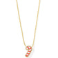 CANDY CANE SHORT PENDANT NECKLACE GOLD IVORY MOTHER OF PEARL